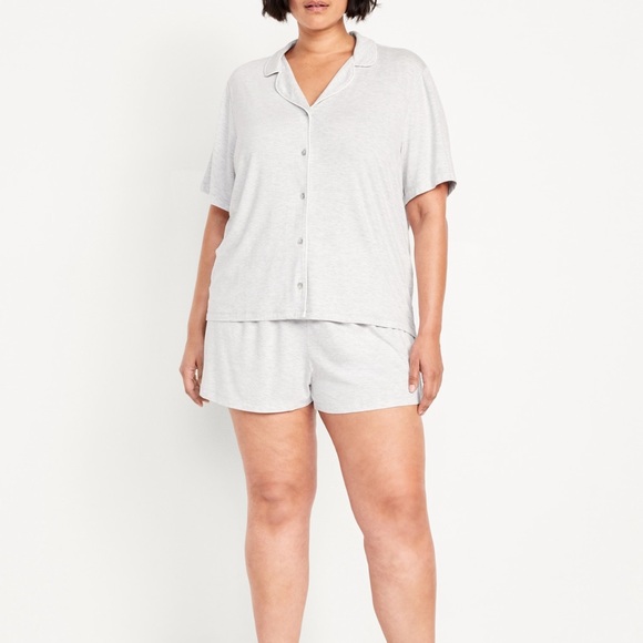NWT OLD NAVY Knit Jersey Pajama Short Set Color HEATHER GRAY SIZE MEDIUM - Picture 7 of 9